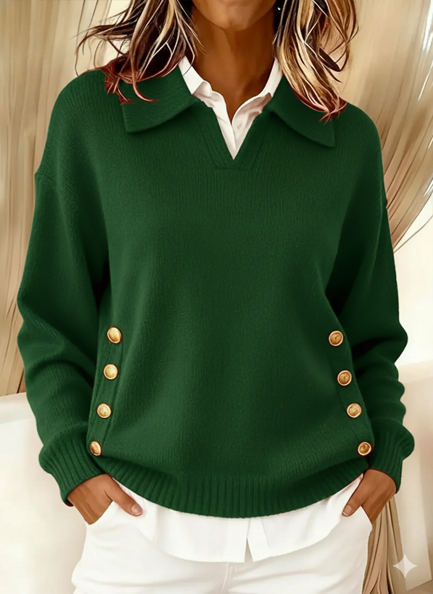 Vicenta | Maglione con colletto polo e bottoni