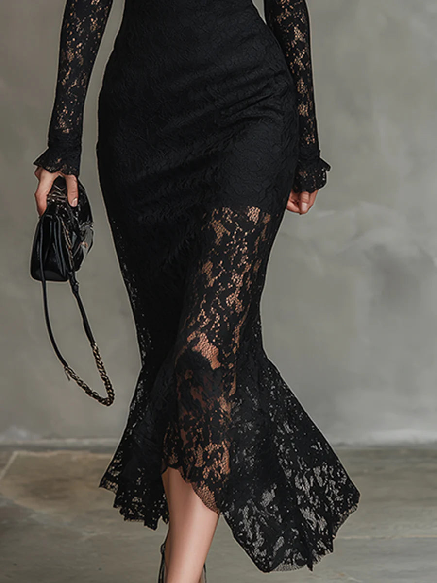 Isabeau | Abito elegante in pizzo dal taglio valorizzante