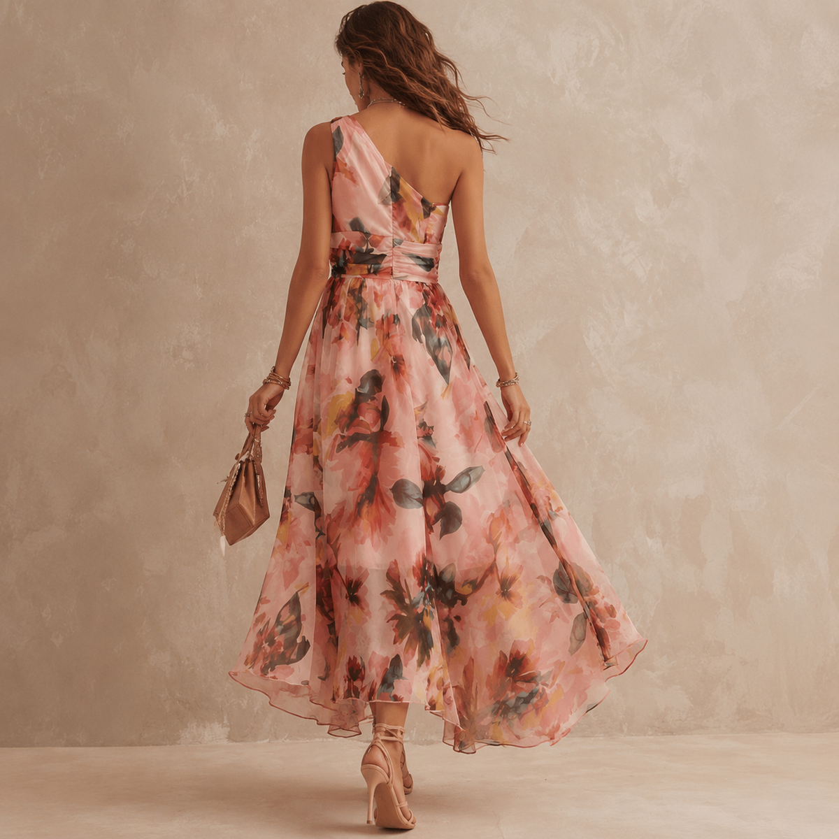 Aurora | Vestito Floreale Asimmetrico