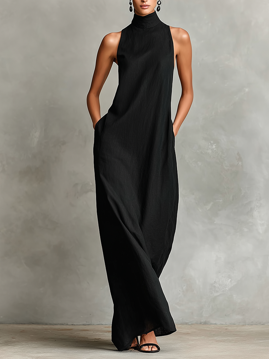 Chiara | Abito Maxi Elegante a Collo Alto