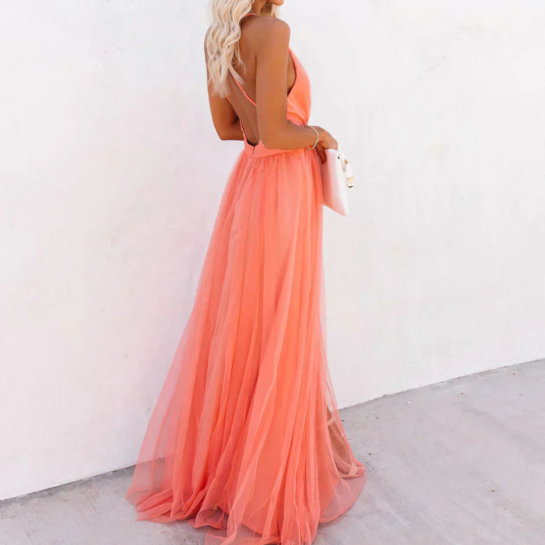 Ginevra | Abito Maxi Luz Corallo