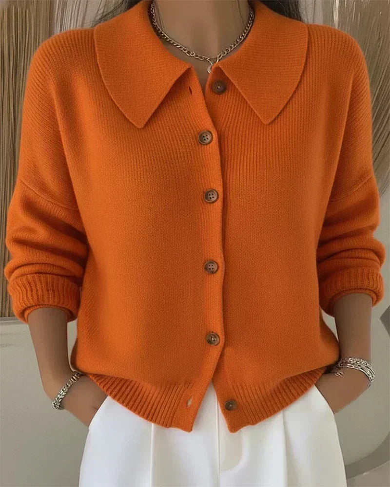 Vega | Cardigan in maglia con colletto a camicia