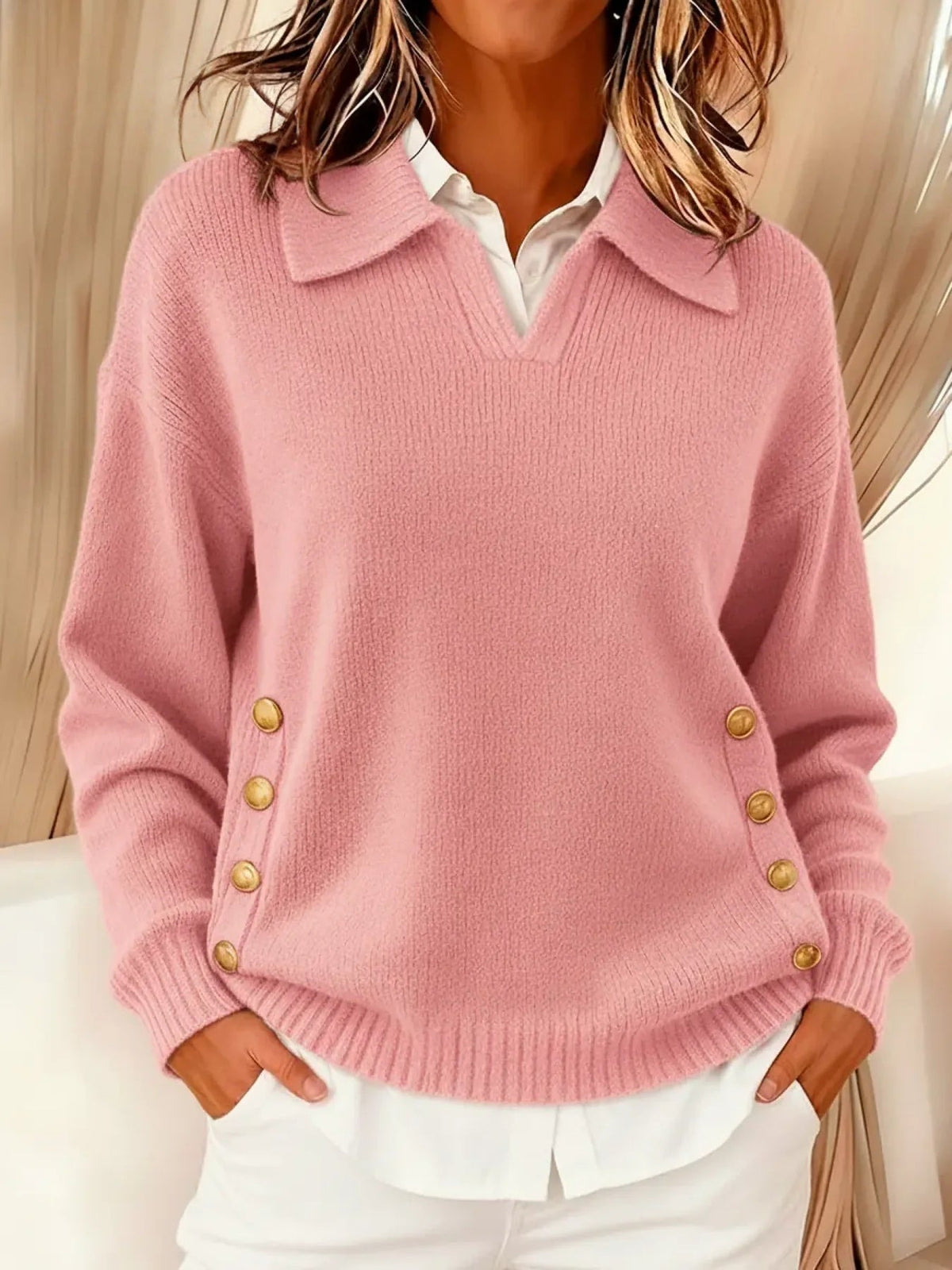 Vicenta | Maglione con colletto polo e bottoni