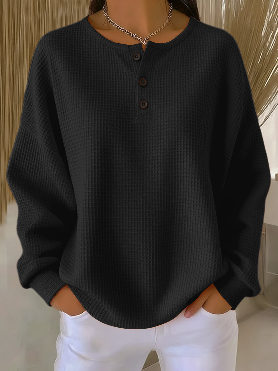 Milagros | Felpa Henley Goffrata