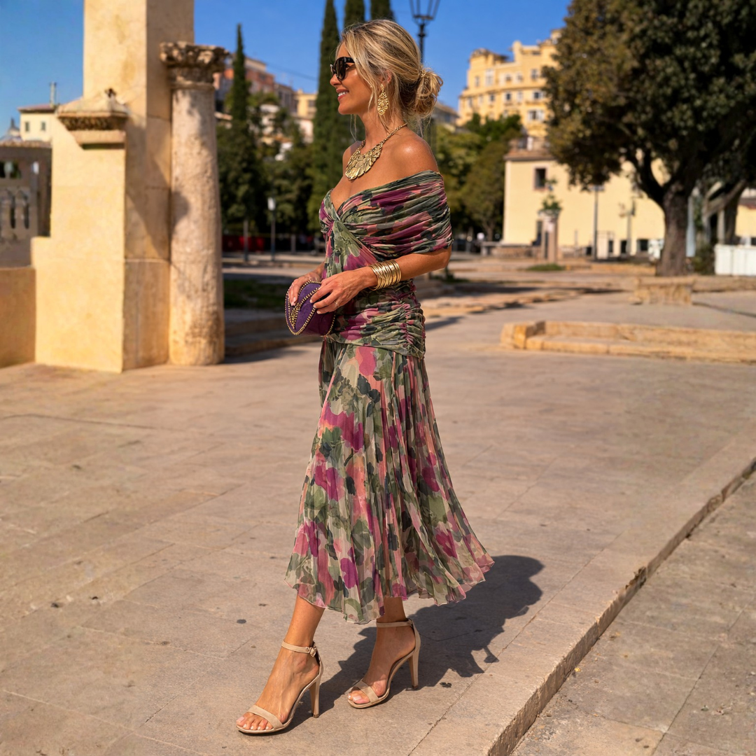Mikaela | Abito maxi con spalle scoperte