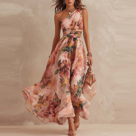 Aurora | Vestito Floreale Asimmetrico