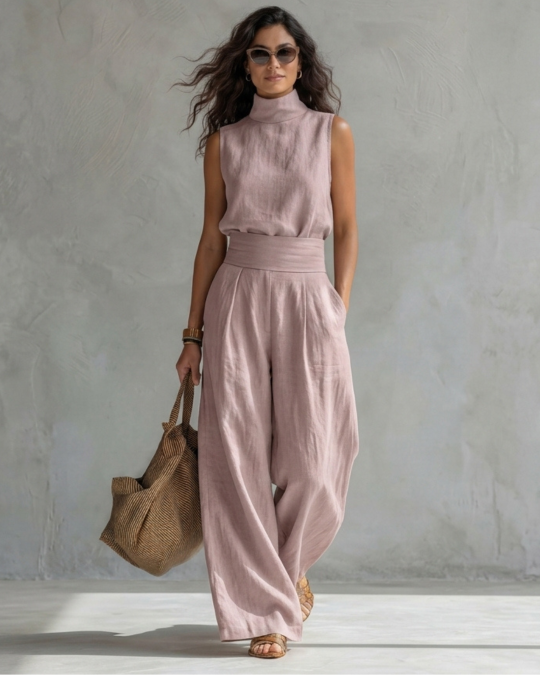 Maríe | Elegante completo composto da pantaloni palazzo e top