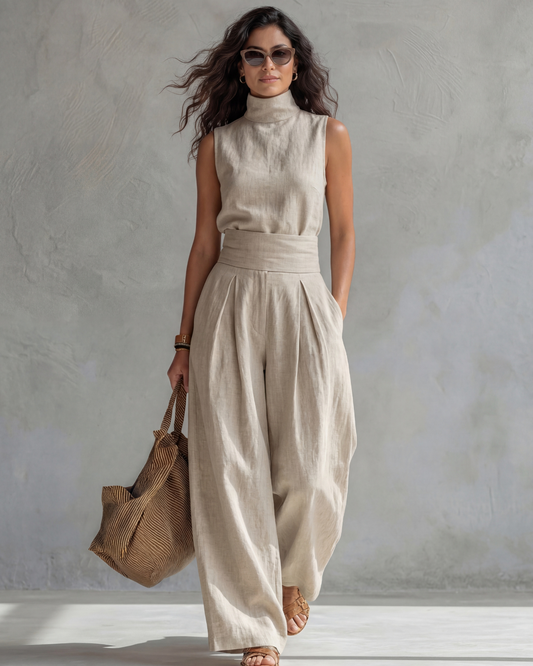 Maríe | Elegante completo composto da pantaloni palazzo e top