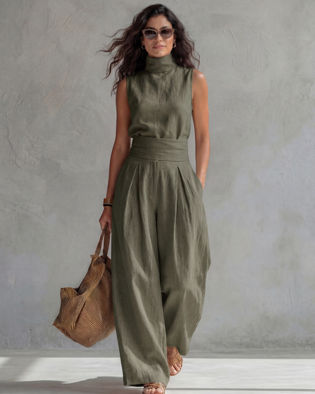 Maríe | Elegante completo composto da pantaloni palazzo e top