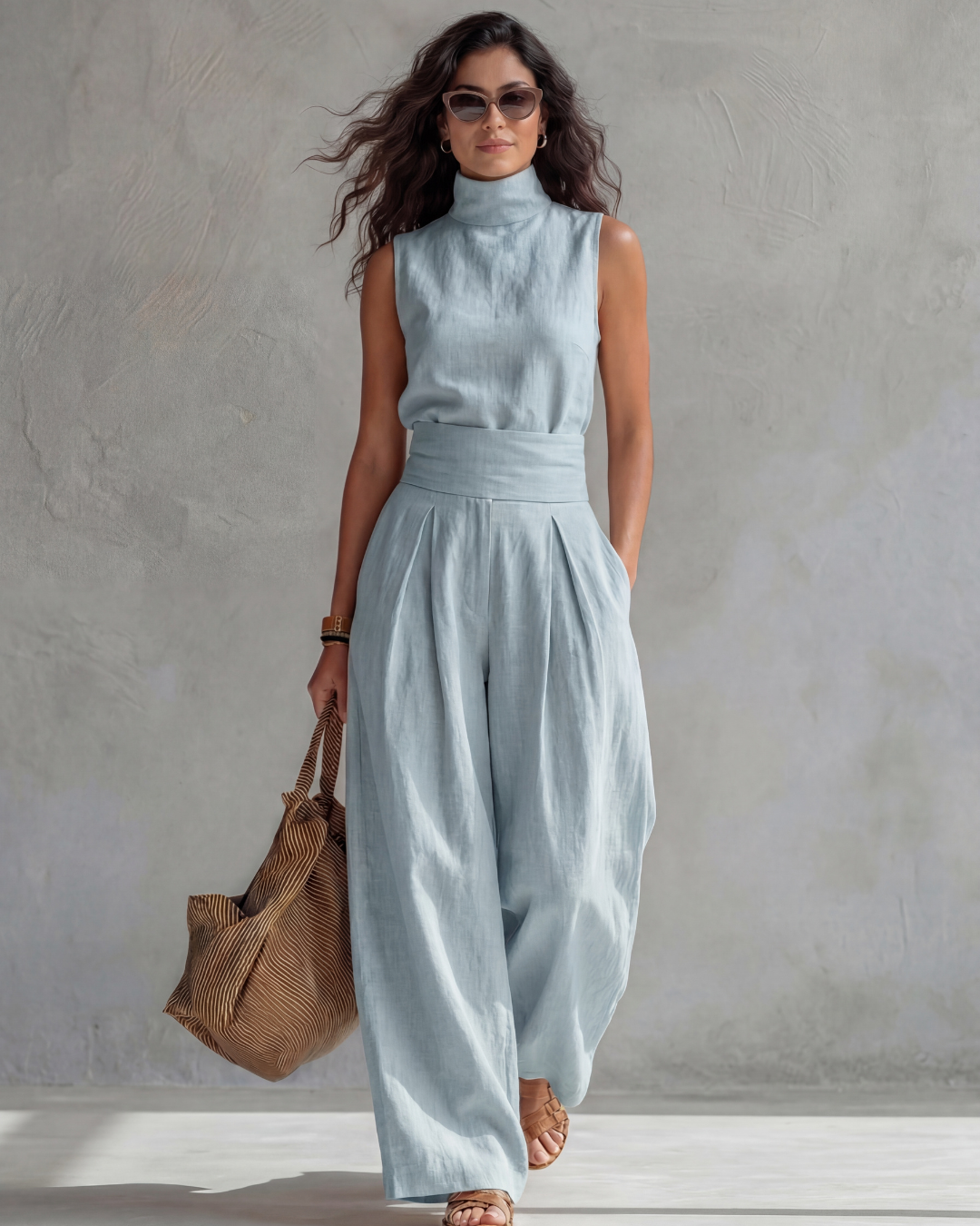 Maríe | Elegante completo composto da pantaloni palazzo e top