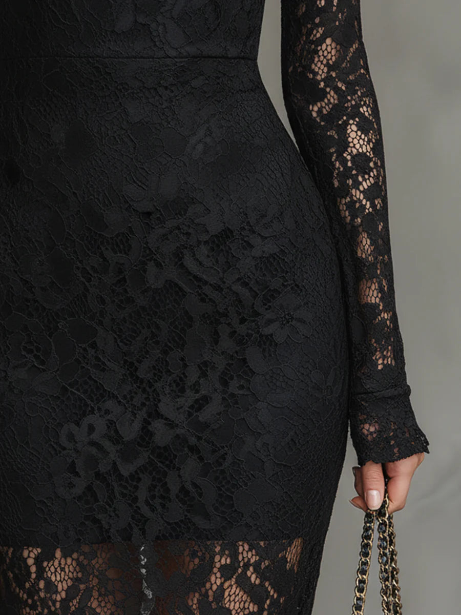 Isabeau | Abito elegante in pizzo dal taglio valorizzante