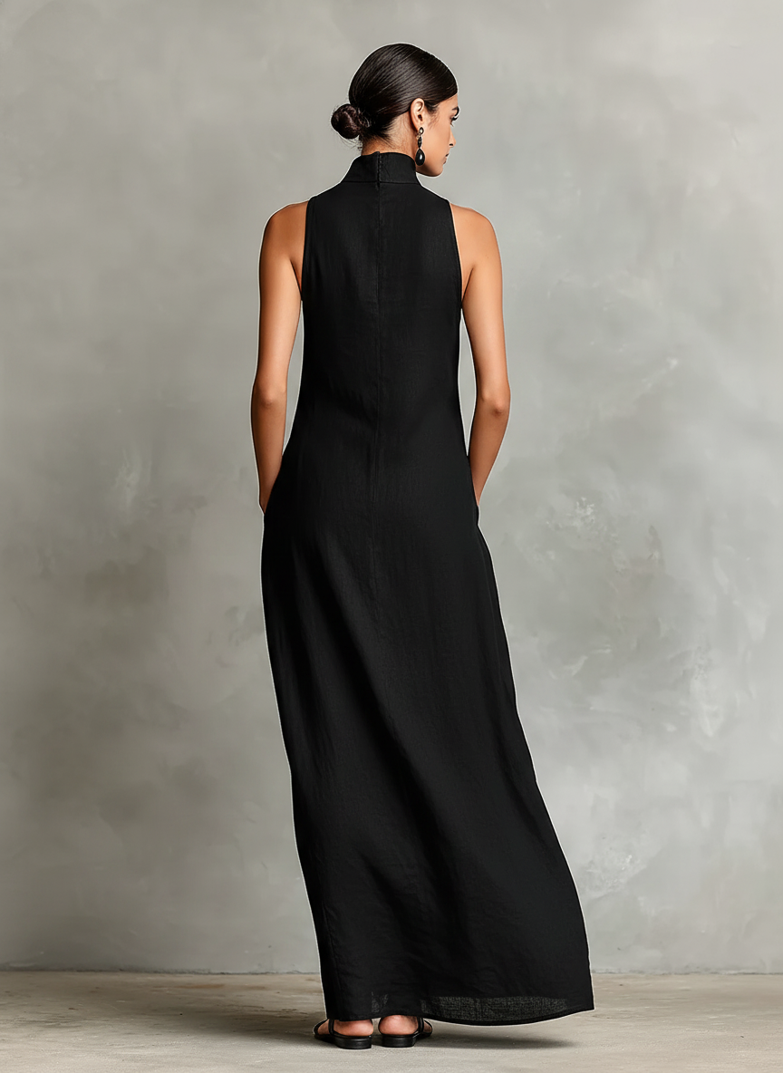 Chiara | Abito Maxi Elegante a Collo Alto
