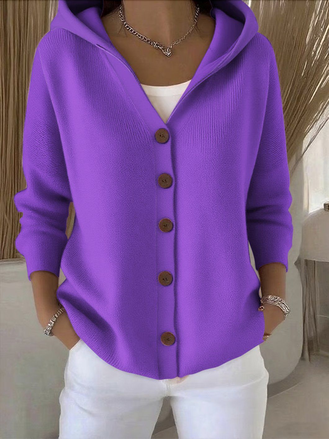 Rocío | Giacca in maglia con cappuccio