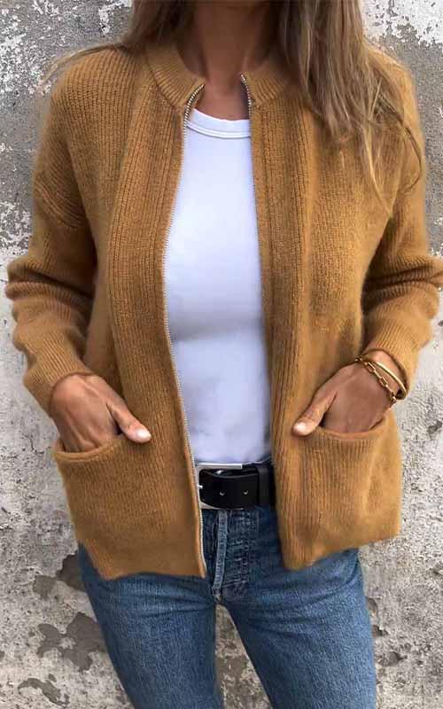 Lorine | Gilet casual in maglia con cerniera