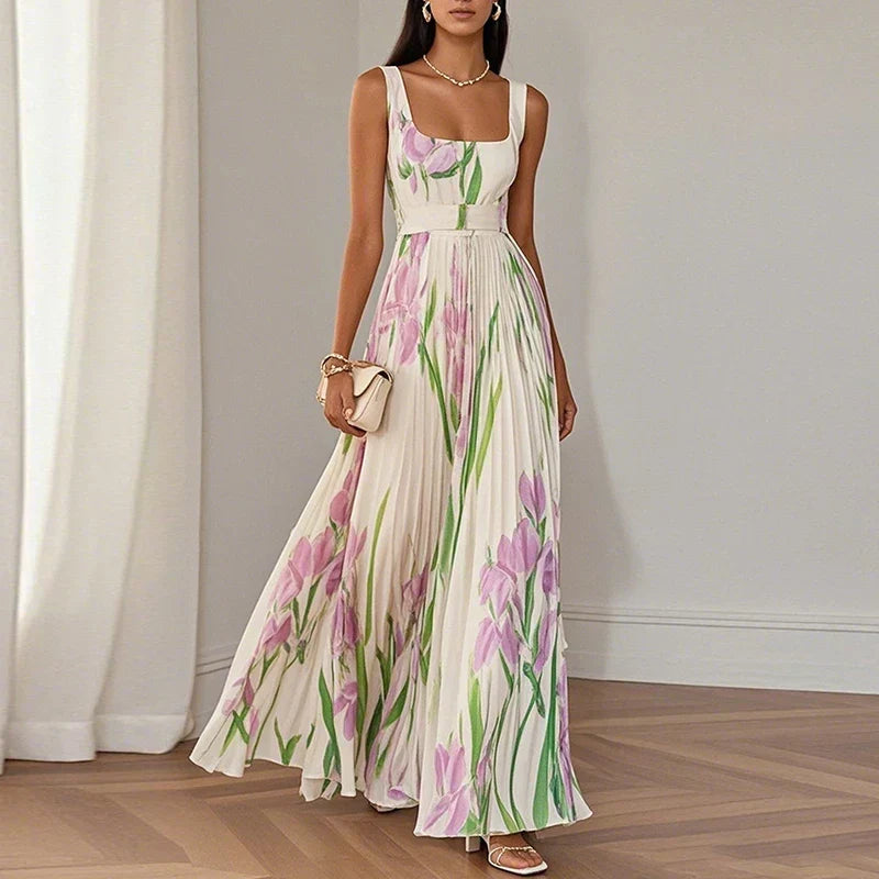 Oriah | Abito maxi svasato a fiori