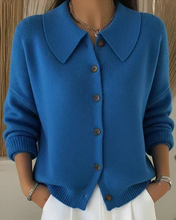 Vega | Cardigan in maglia con colletto a camicia