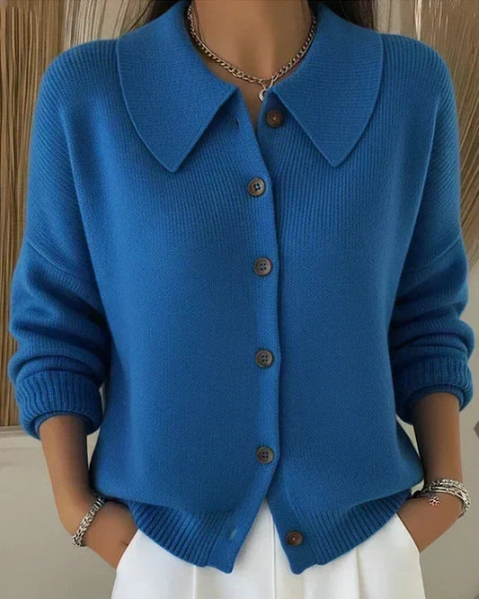 Vega | Cardigan in maglia con colletto a camicia