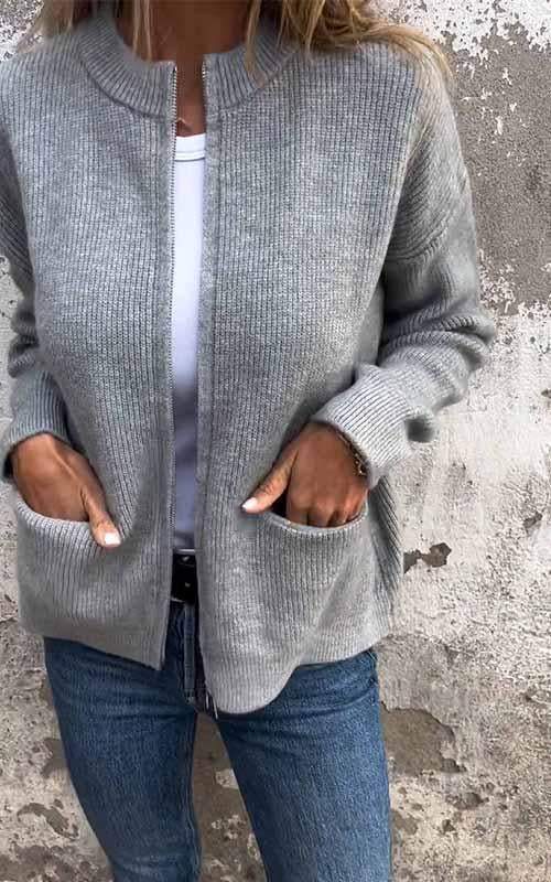 Lorine | Gilet casual in maglia con cerniera