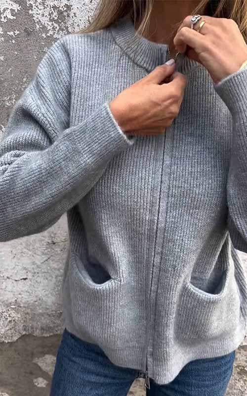 Lorine | Gilet casual in maglia con cerniera