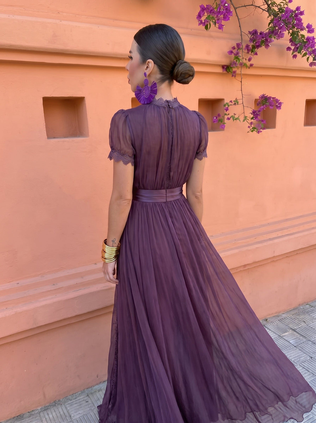 Cayetana | Vestito lungo in chiffon