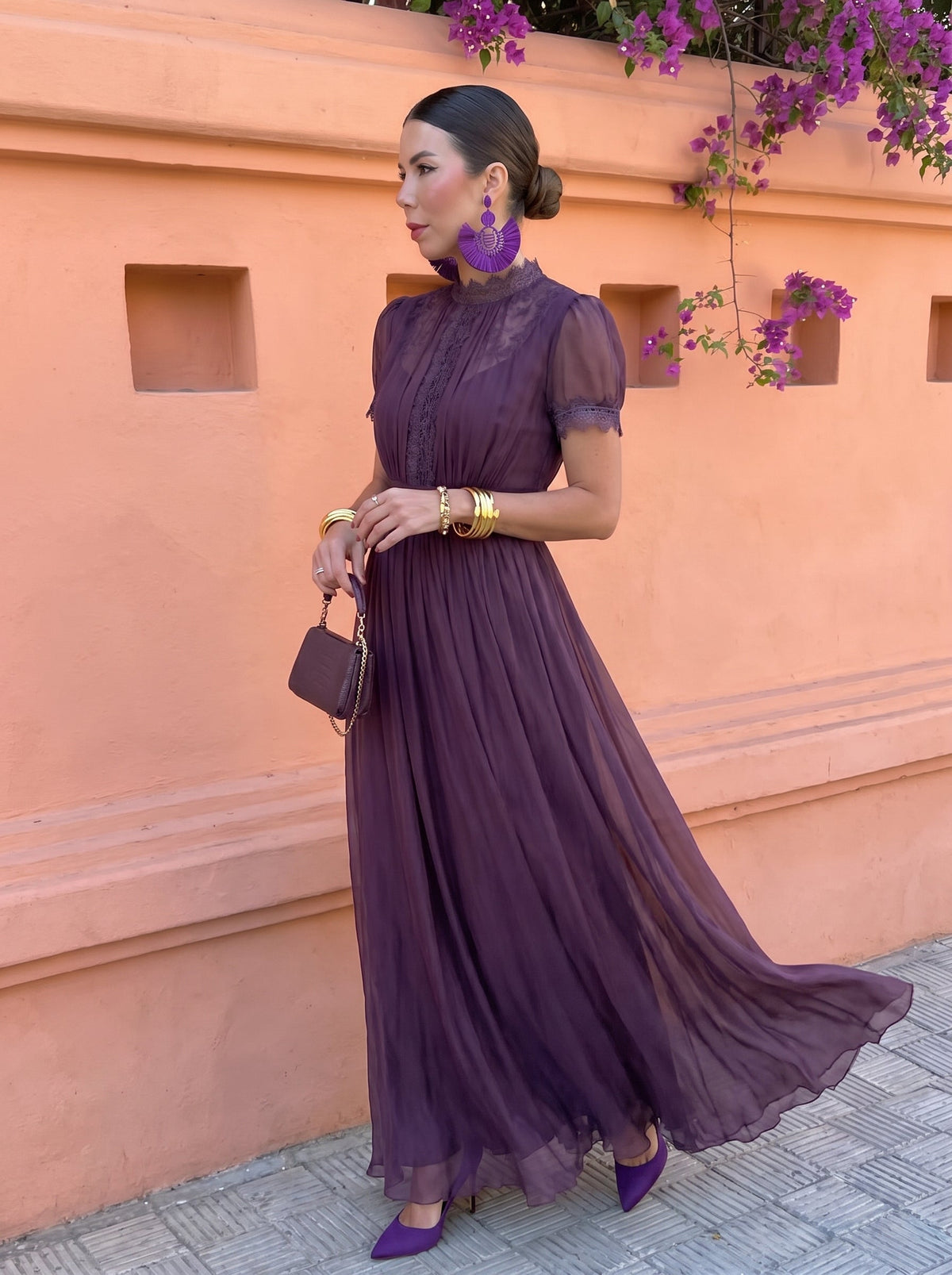 Cayetana | Vestito lungo in chiffon