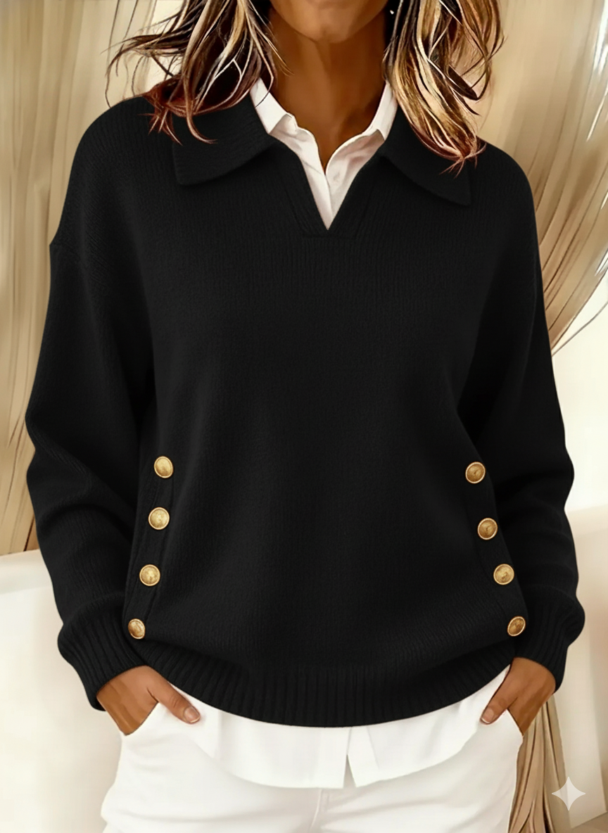 Vicenta | Maglione con colletto polo e bottoni
