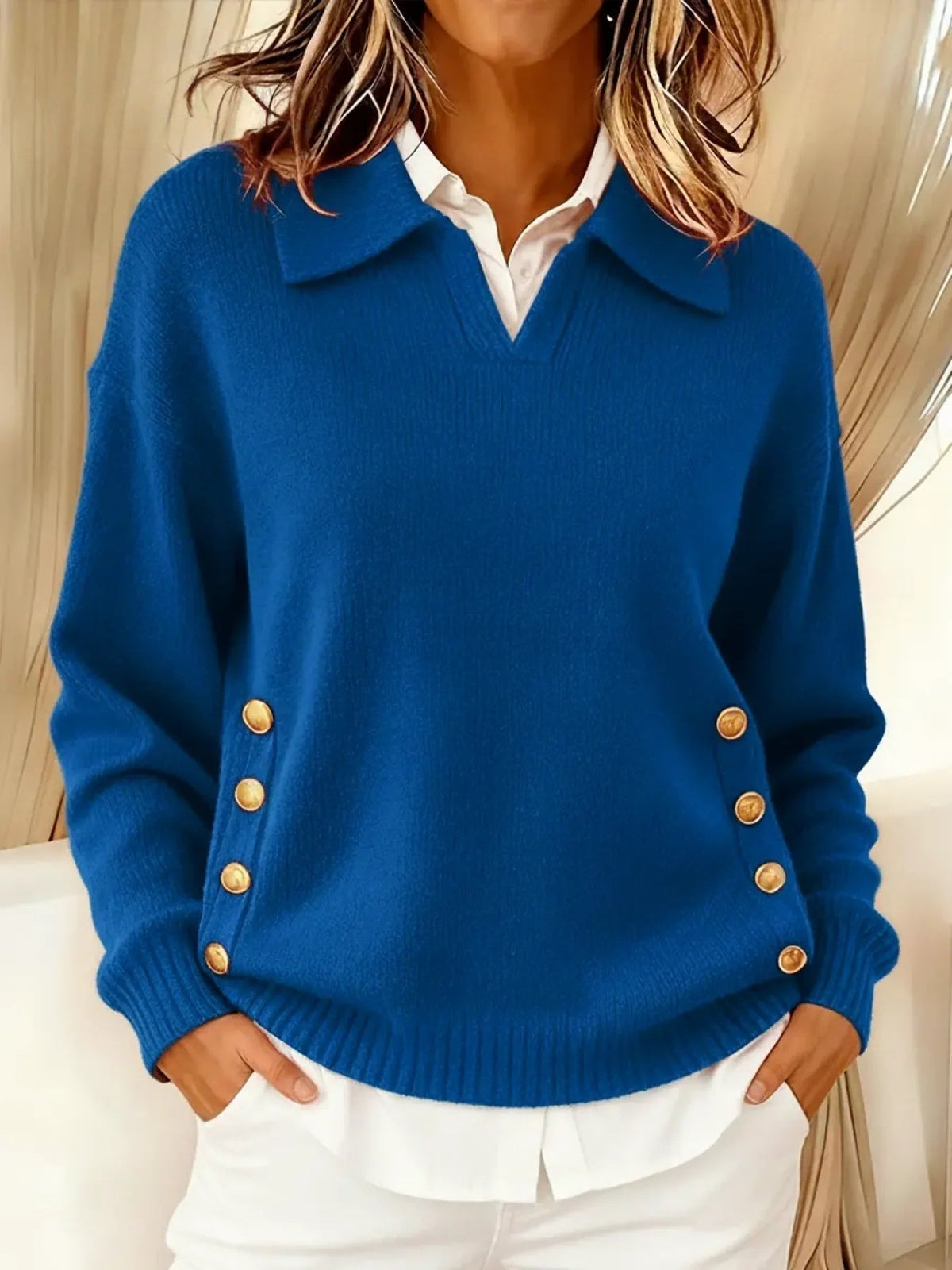Vicenta | Maglione con colletto polo e bottoni