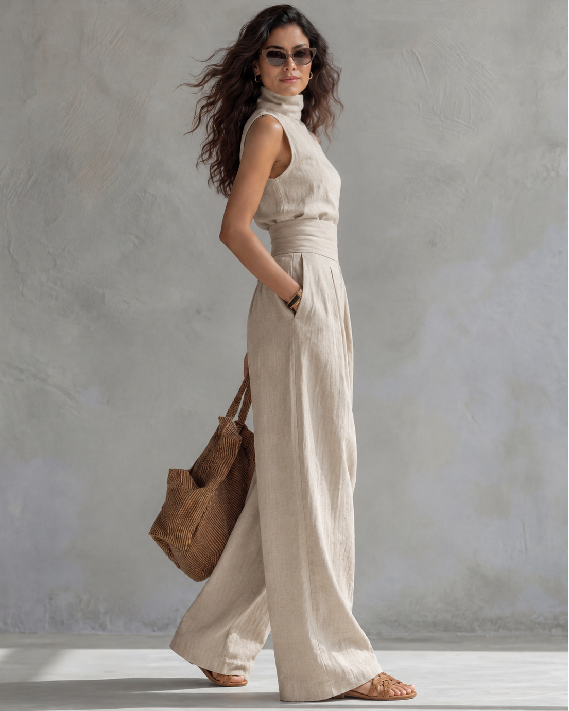 Maríe | Elegante completo composto da pantaloni palazzo e top