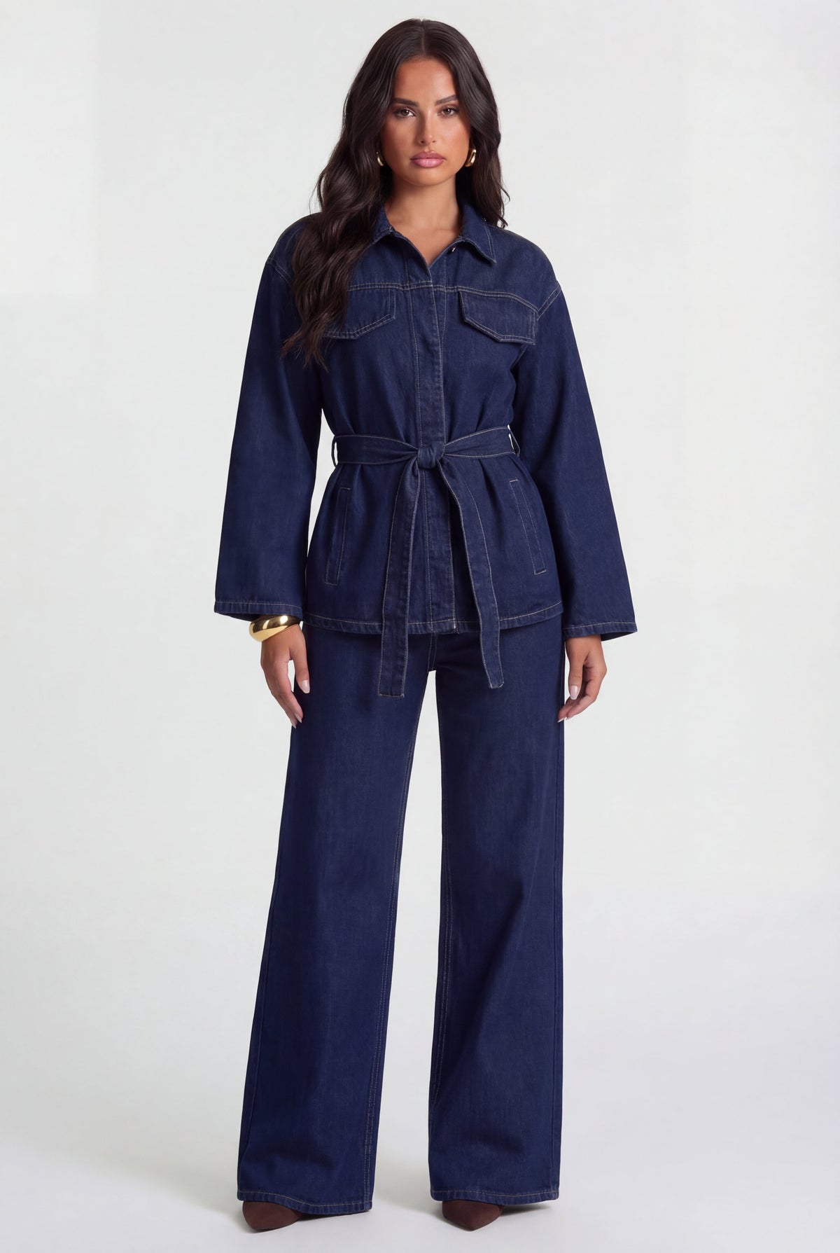 Coralie | Completo in denim con cintura