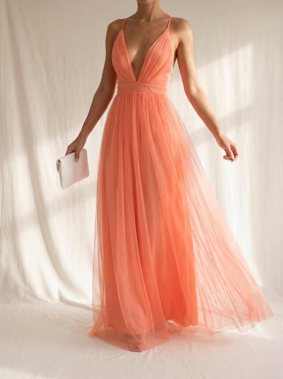 Ginevra | Abito Maxi Luz Corallo