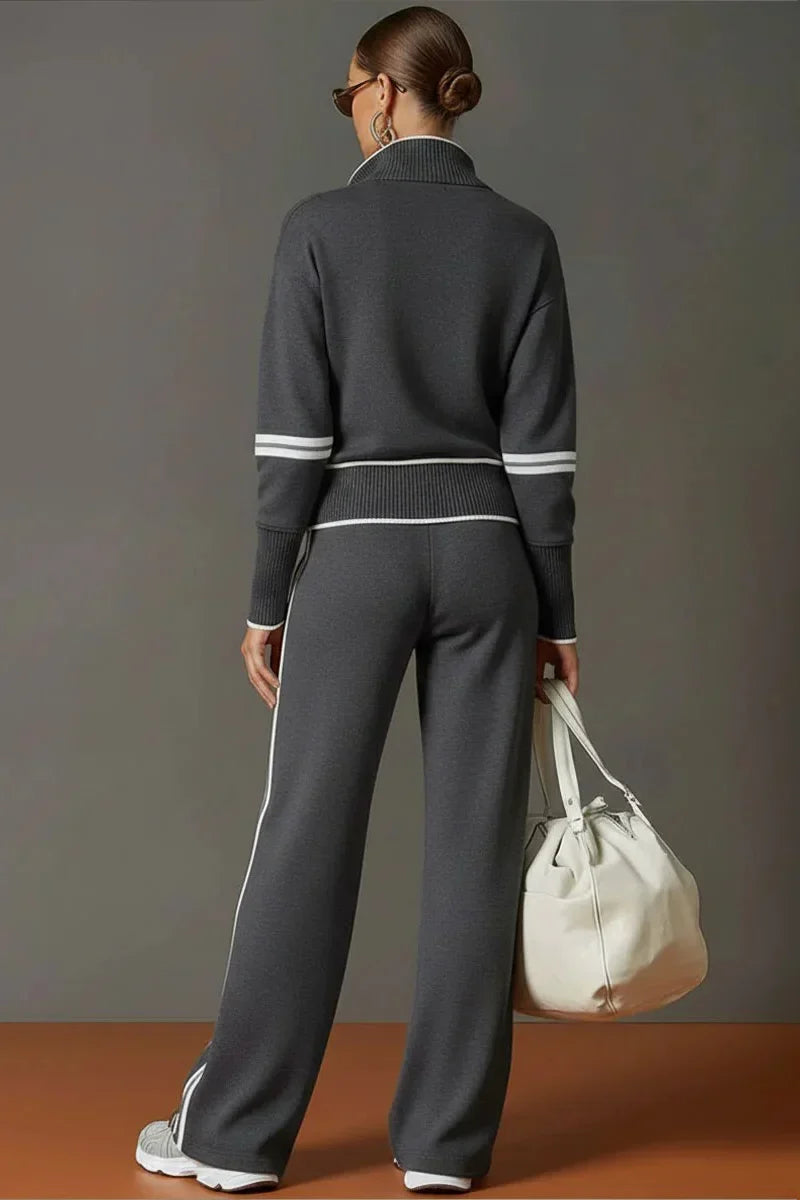 Jade | Completo sportivo retrò con mezza zip e banda