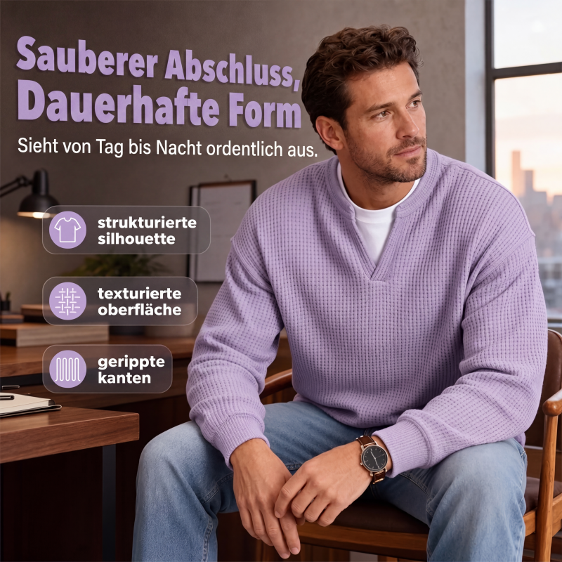 Maxime | Pullover strutturato effetto waffle da uomo