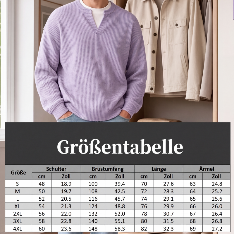 Maxime | Pullover strutturato effetto waffle da uomo