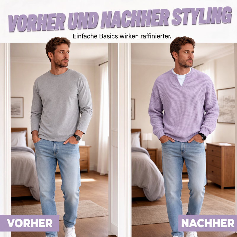 Maxime | Pullover strutturato effetto waffle da uomo