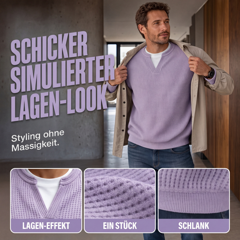 Maxime | Pullover strutturato effetto waffle da uomo