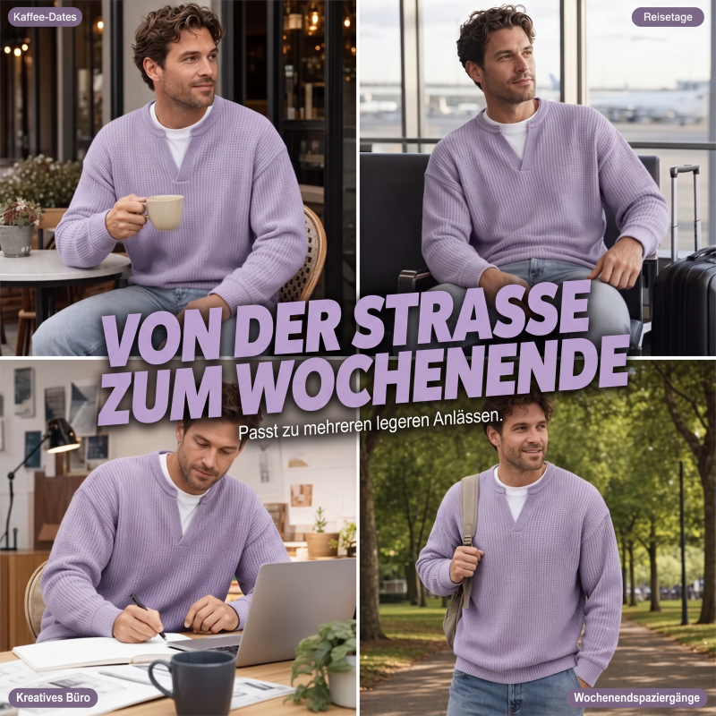 Maxime | Pullover strutturato effetto waffle da uomo