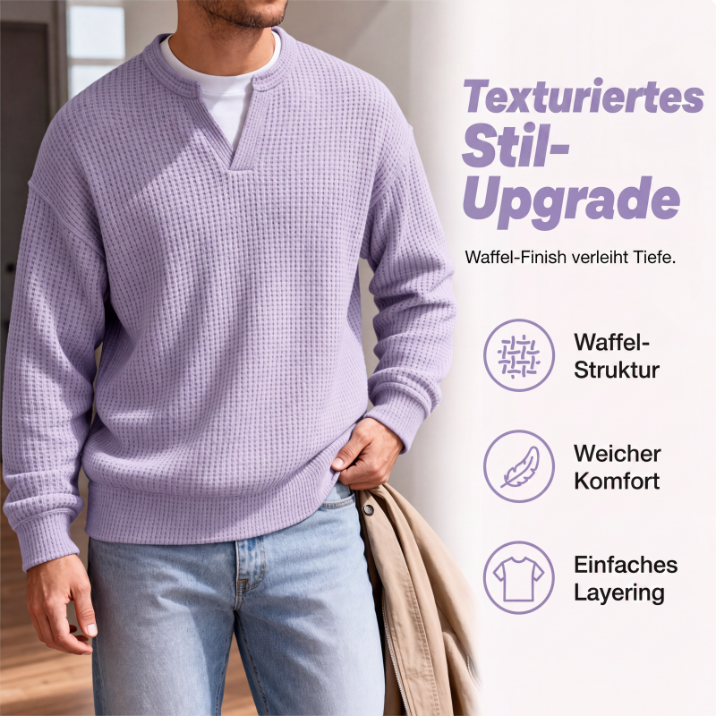 Maxime | Pullover strutturato effetto waffle da uomo