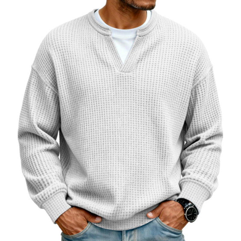 Maxime | Pullover strutturato effetto waffle da uomo